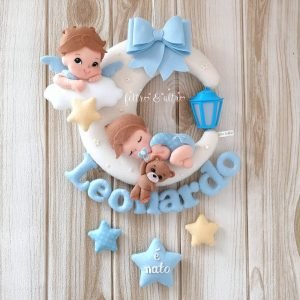 Fiocco nascita bimbo che dorme, angioletto ed orsetto 9 PicsArt 06 07 06.48.14