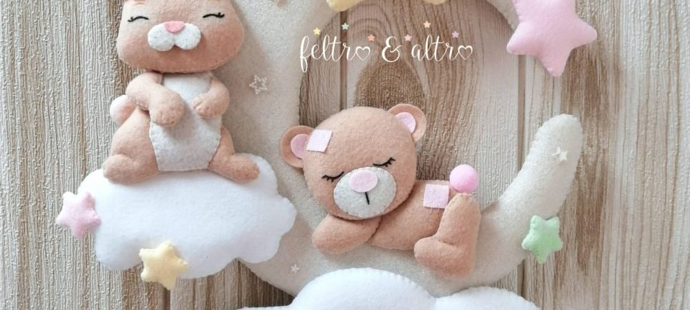 Fiocco nascita coniglietto ed orsetto