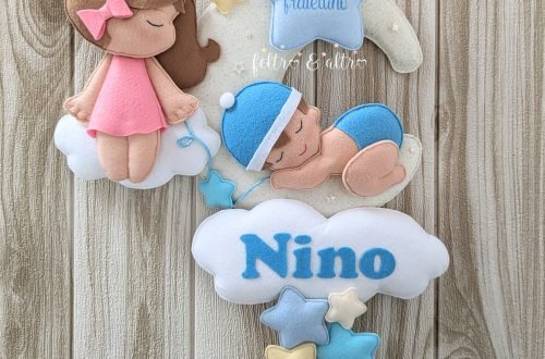 Fiocco nascita fratellino con annuncio della sorella