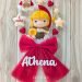 Telaio nascita con nome in legno e fiocco in tulle
