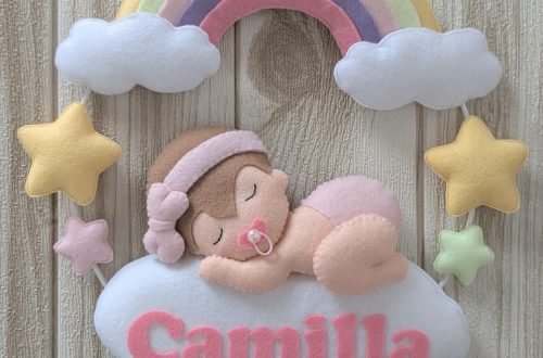 Ghirlanda nascita bimba e arcobaleno