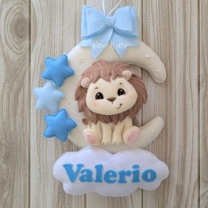 Fiocco nascita maschio Teneri Animaletti con leoncino nuovo 1 Fiocco nascita maschio Teneri animaletti - nuovo leoncino 2