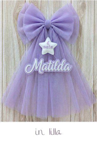 fiocco nascita tulle classic lilla