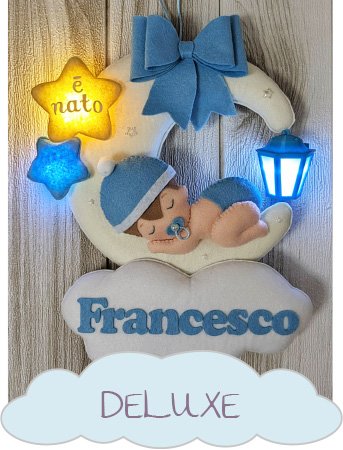 Fiocchi nascita fatti a mano e regali nascita personalizzati 2 Fiocchi Deluxe