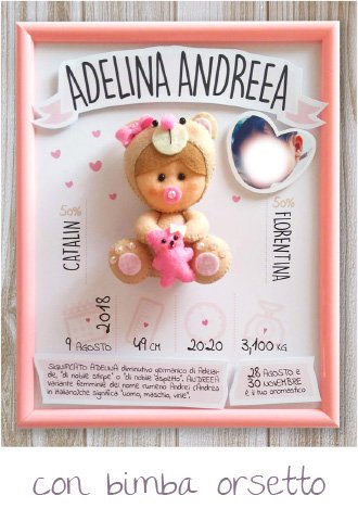 Regali nascita personalizzati - linea Quadretti nascita Extra - modello Dolci bimbi 12 Logo 5