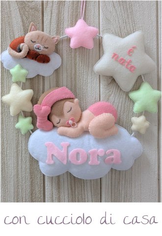 telaio nascita deluxe dolci sogni bimba nuvola nome stelle cucciolo casa
