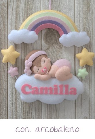 telaio nascita deluxe dolci sogni bimba nuvola stelle arcobaleno