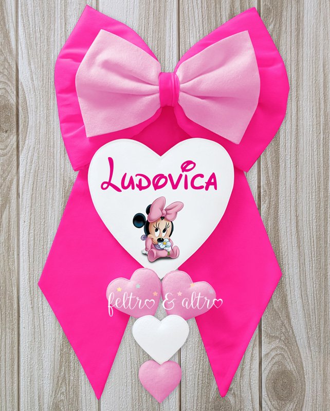 Fiocco nascita fatto a mano bimba disney