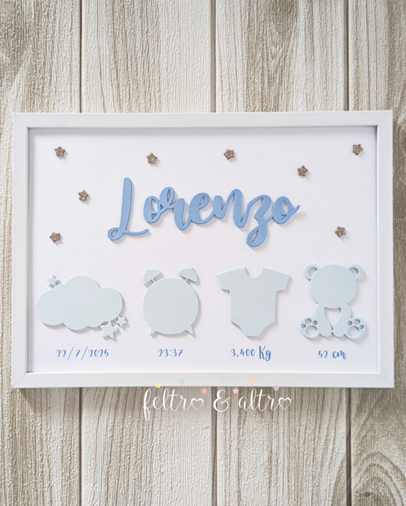 regalo neonato personalizzato quadretto stile nordico