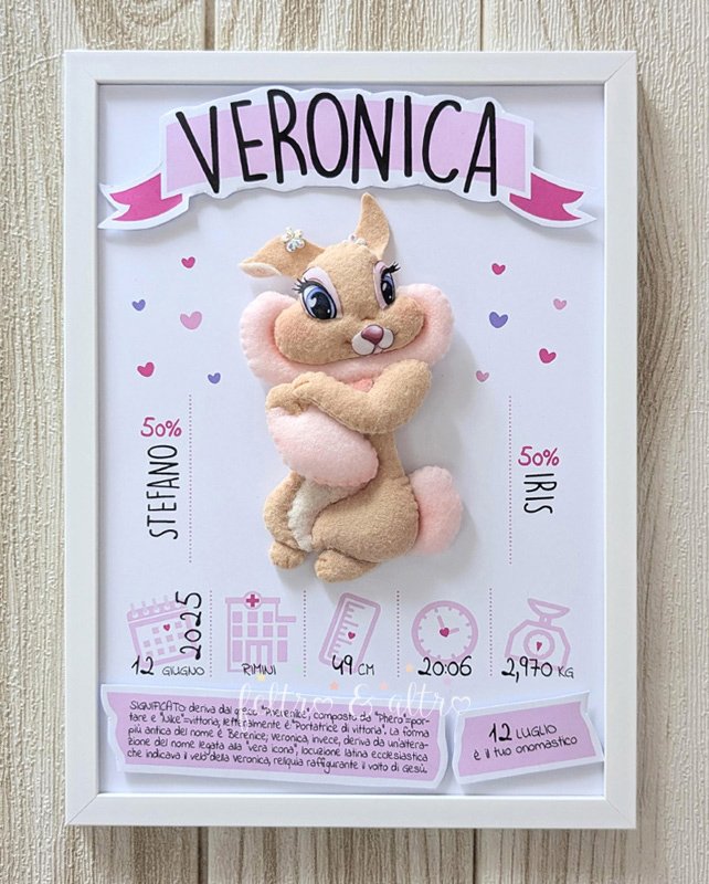 quadretto nascita bimba con Tamburina