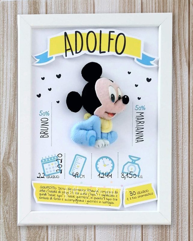 quadretto nascita Topolino