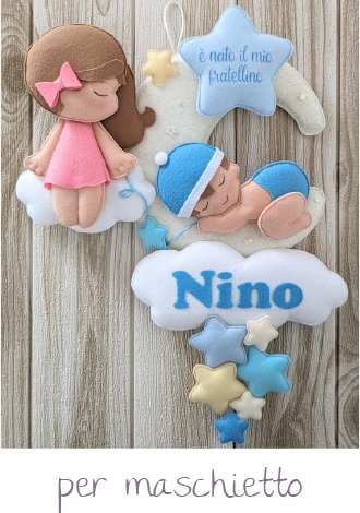 Fiocchi nascita fatti a mano - linea Deluxe - modello Annuncio Festoso 8 annuncio festoso maschietto